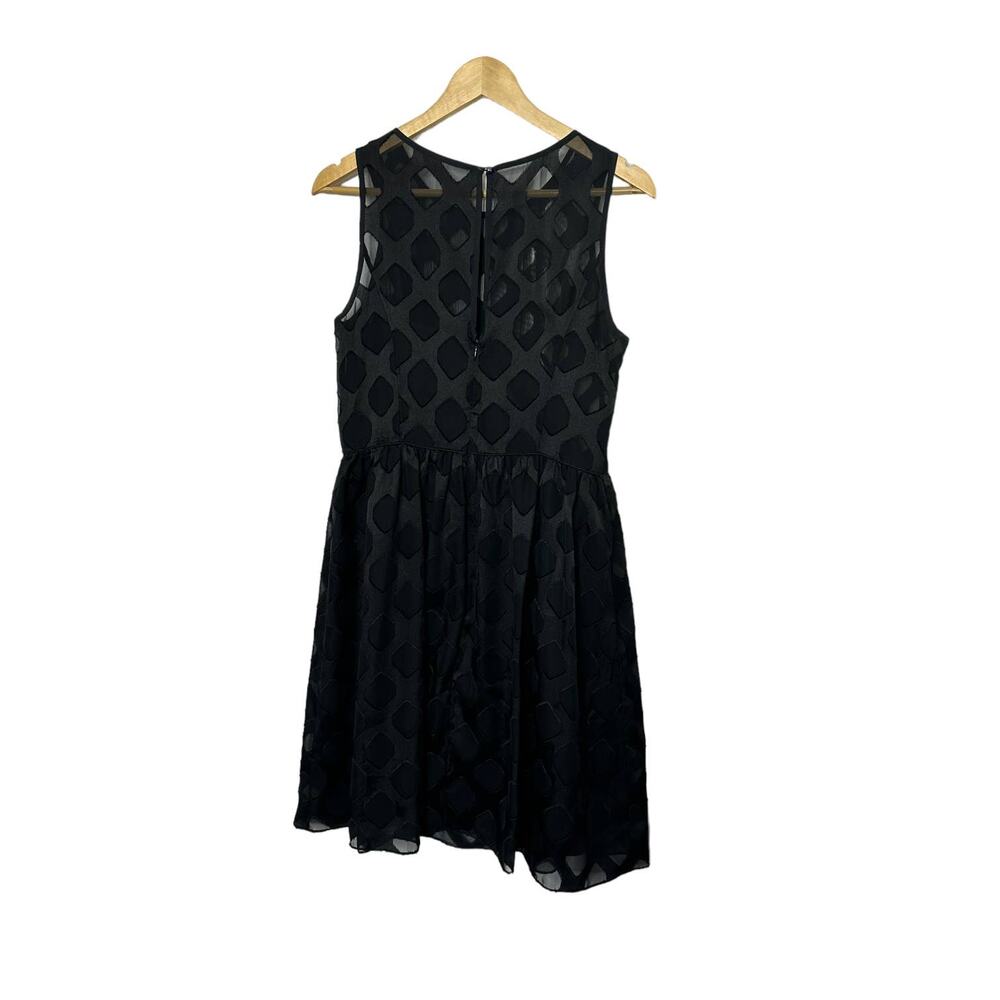 Banana Republic Sleeveless Fit & Flare Dress Black Diamond Print Women's Sz 6 - Picture 3 of 7